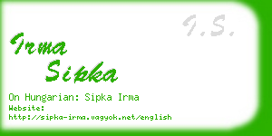 irma sipka business card